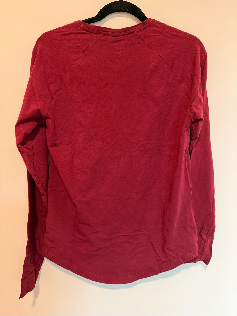 Gymshark Long Sleeve Top in Maroon with White Logo - Picture 2 of 3